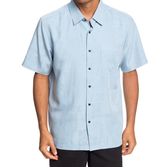 Men’s Quicksilver Waterman Button Shirt | Kelpies Bay Shirt | Light Blue - Picture 1 of 7